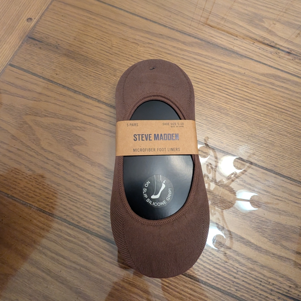 Steve Madden Women Microfiber No Show Liners - 5 Pack Shoe Size 5-10 NWT